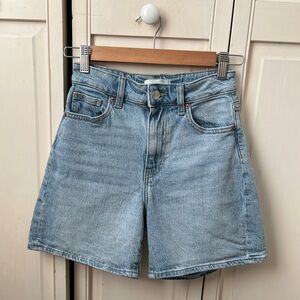 H&M Light Blue High-Rise Denim Jean Shorts
